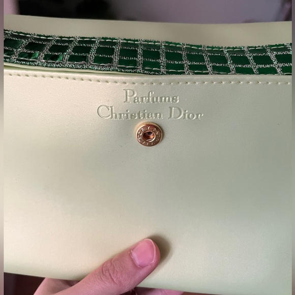 Rare Vintage Parfums Christian Dior green clutch / cosmetic case - Picture 6 of 8